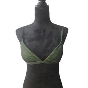 Sand Castle Womens Olive‎ Green Camo Triangle Bikini Top Size SP Adjustable